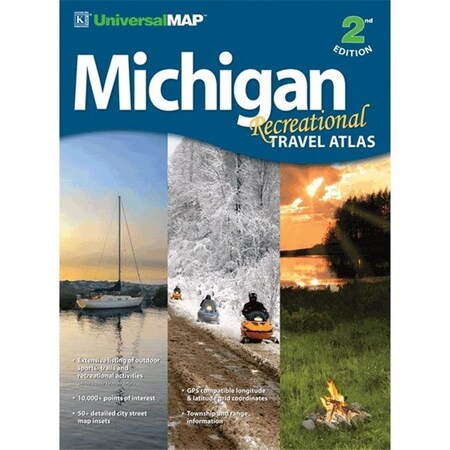 Universal Map Group Llc Universal Map 076253592X Michigan Recreational Travel Atlas 076253592X